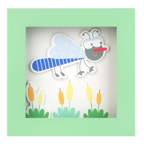 Wanddecoratie Rond het meer 14x14cm groen