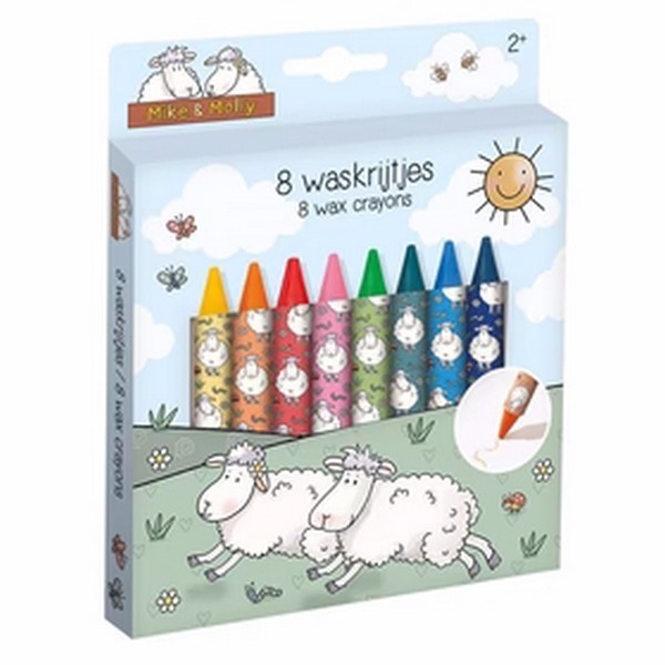 Waskrijtjes Mike & Molly, 8 kleurtjes