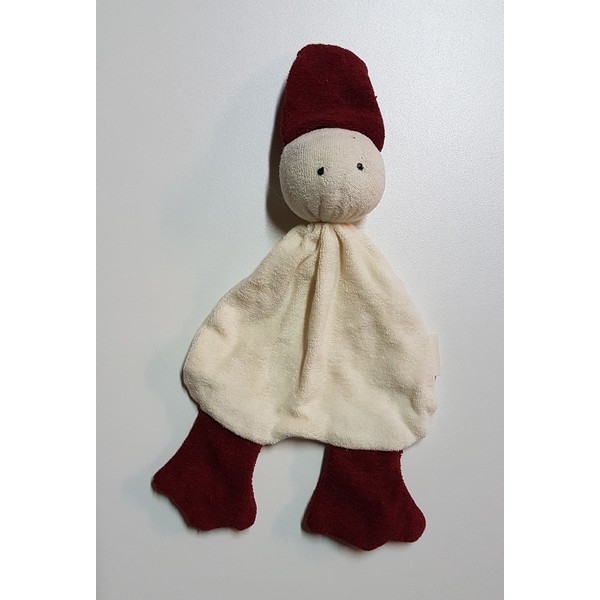 xBadstof Eend Ecru / gemeleerd Rood met gekleurd snavel etc