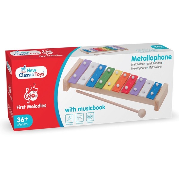 Xylofoon - 10-toons - recht 26cm - met muziekboek