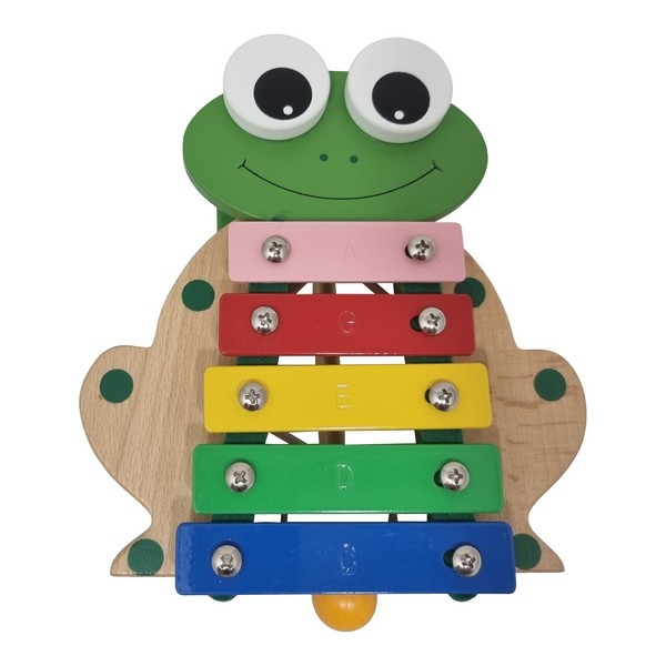 Xylofoon Kikker op wielen 5 toons