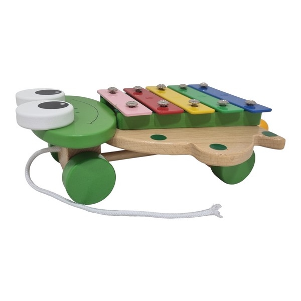 Xylofoon Kikker op wielen 5 toons