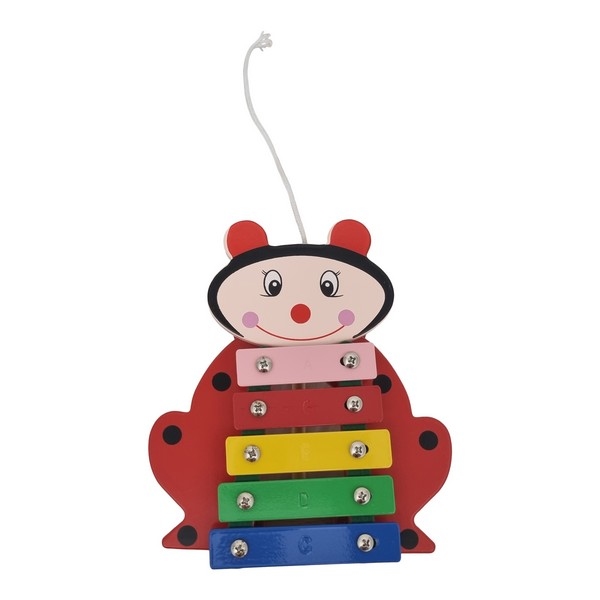 Xylofoon Lieveheersbeest op wielen 5 toons, uitverkocht