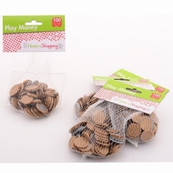 Speelgeld euromunten; 100 delig in netje