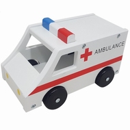 Ambulance groot met zwarte wielen