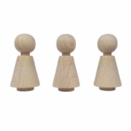 Kegelpoppetje - Kegelvorm 60x30 mm  -  met voetje en nekje