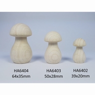 Paddenstoel hout - Smal 68 x 35 mm - nog 4x !