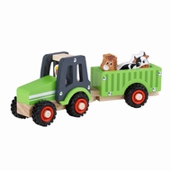 Tractor met aanhanger - boer+koe+paard - simply for kids