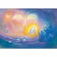 Oliepastelkaart Engelenlicht per 10 stuks