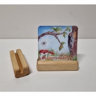 Kaarthouder beuken Maandkaartjes - Lijnolie, eigen productie