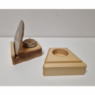 Mineraalhouder met glas-gat beuken - Lijnolie