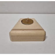 Mineraalhouder met waxine-gat beuken afgerond - Onbehandeld