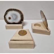 Mineraalhouder met waxine-gat beuken - Onbehandeld