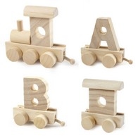 Treinletters blank hout